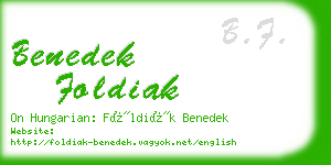 benedek foldiak business card